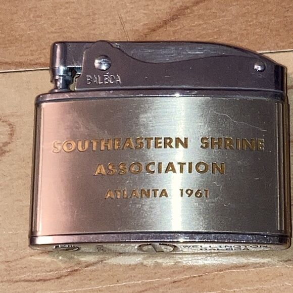 Vtg 1961 Commemorative Shriner's Masonic Wellington Lighter Atlanta, GA  Unused - Picture 3 of 7